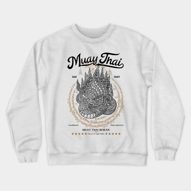 The Serpents Muay Thai Kickboxing Tattoo Crewneck Sweatshirt by KewaleeTee